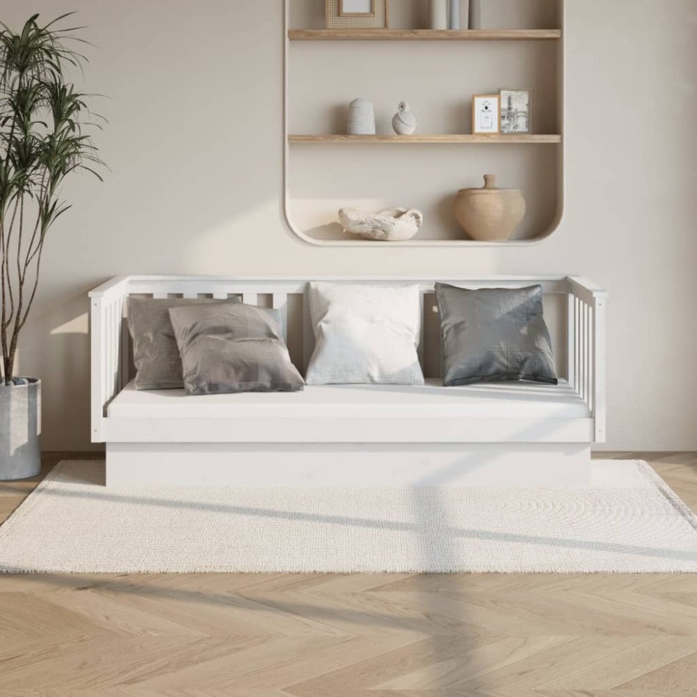 vidaXL Dagbädd utan madrass vit 75x190 cm massiv trä furu