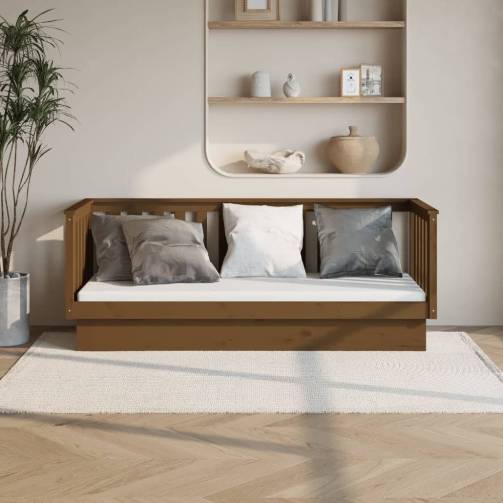 vidaXL Dagbädd honungsbrun 75x190 cm massiv furu