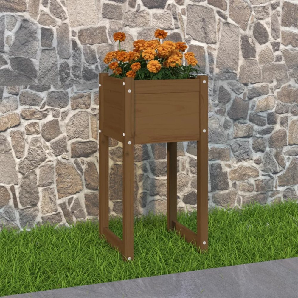 vidaXL Skrivbord honungsbrun 40x40x81 cm massiv furu