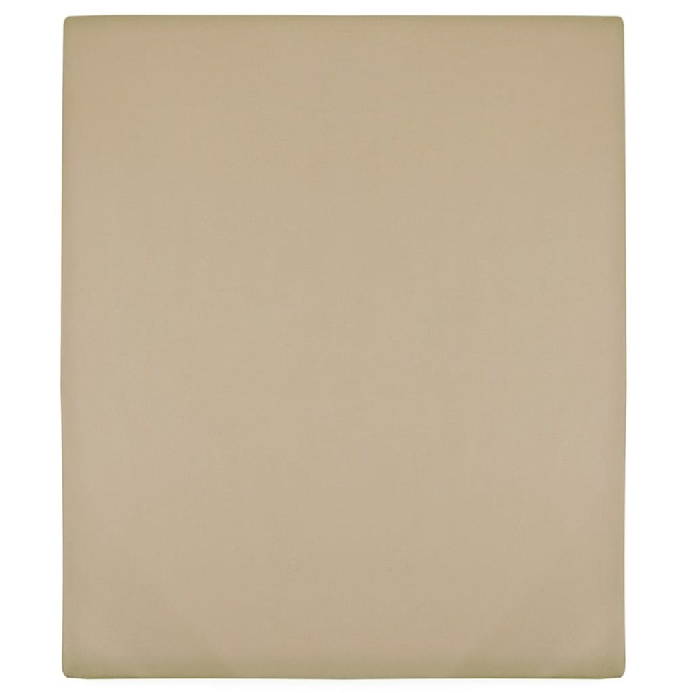 vidaXL Dra-på-lakan jersey taupe 180x200 cm bomull