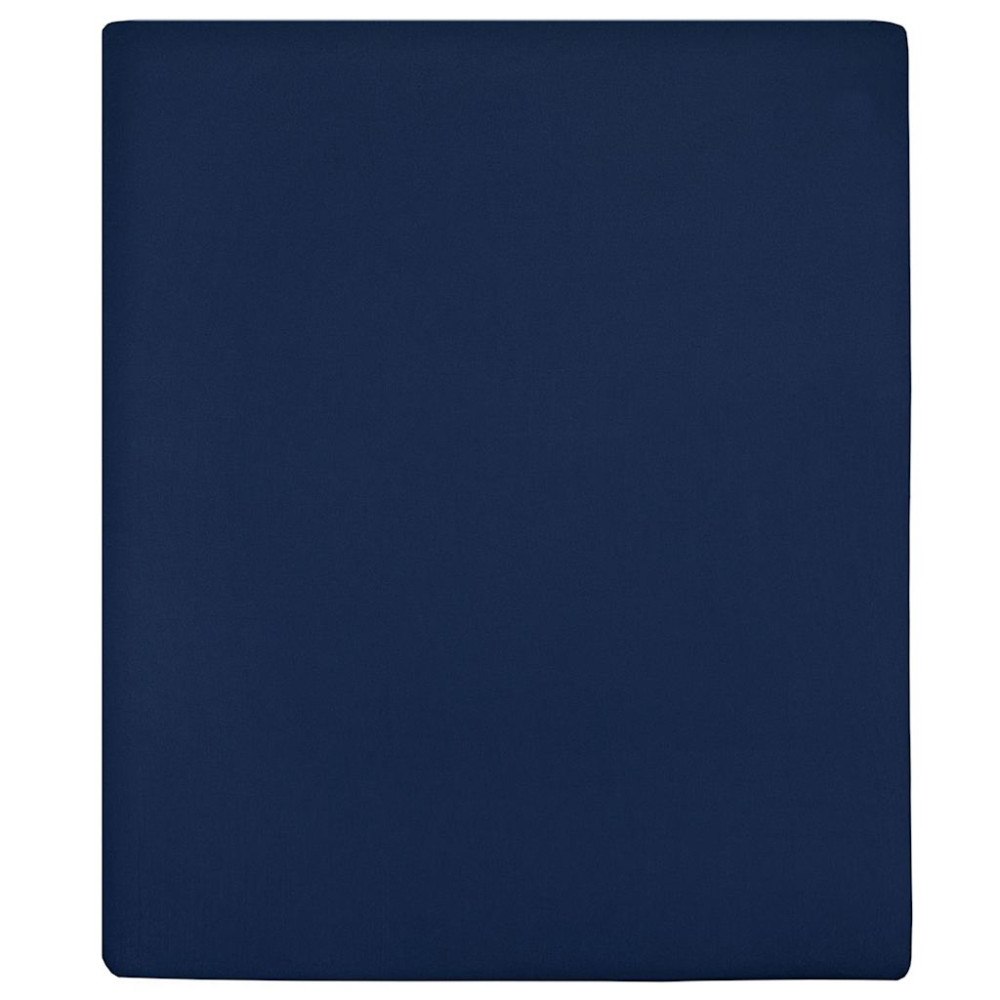 vidaXL Dra-på-lakan jersey 2 st marinblå 100x200 cm bomull