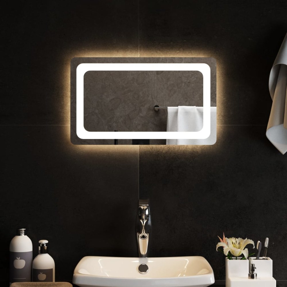 vidaXL Badrumsspegel LED 50x30 cm