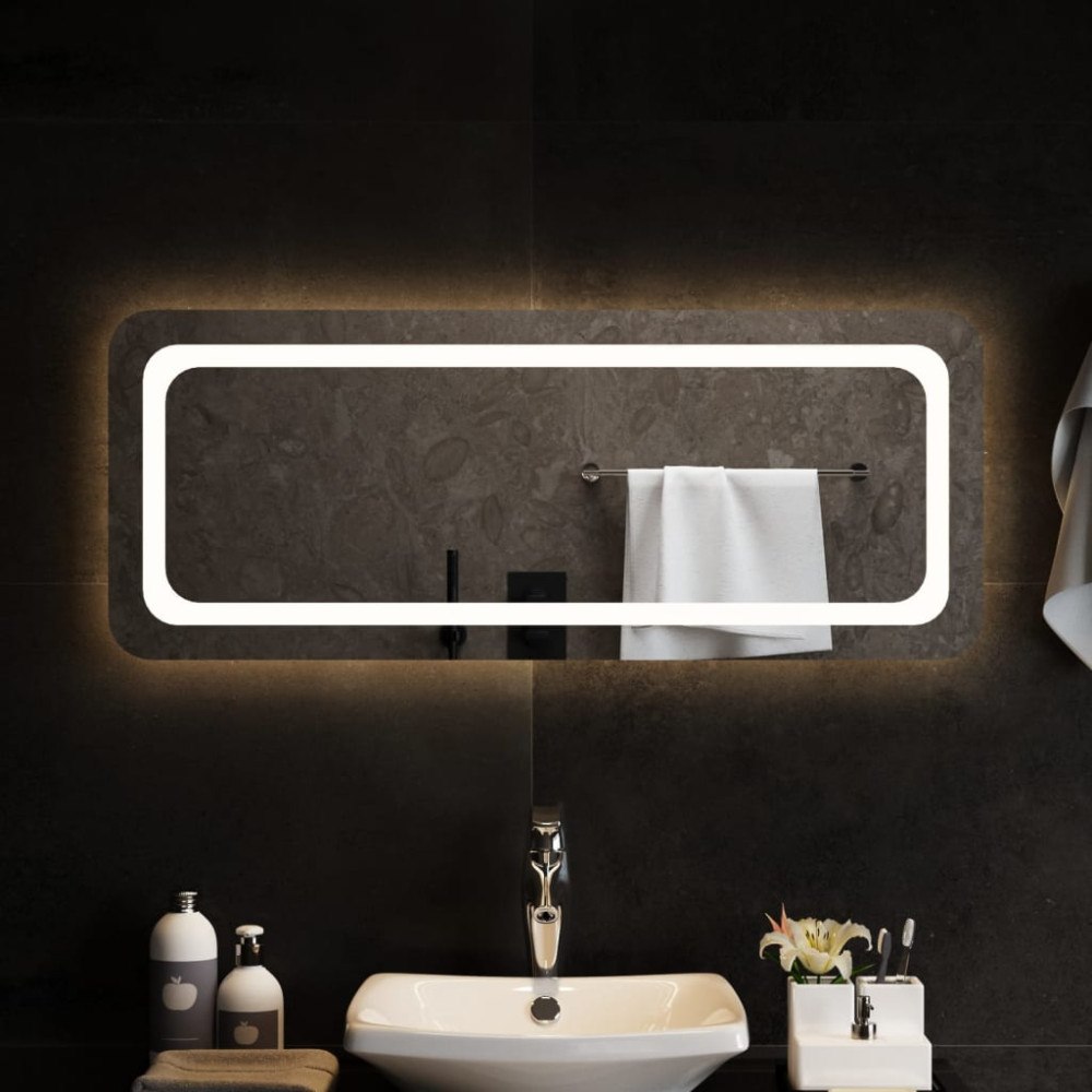 vidaXL Badrumsspegel LED 100x40 cm