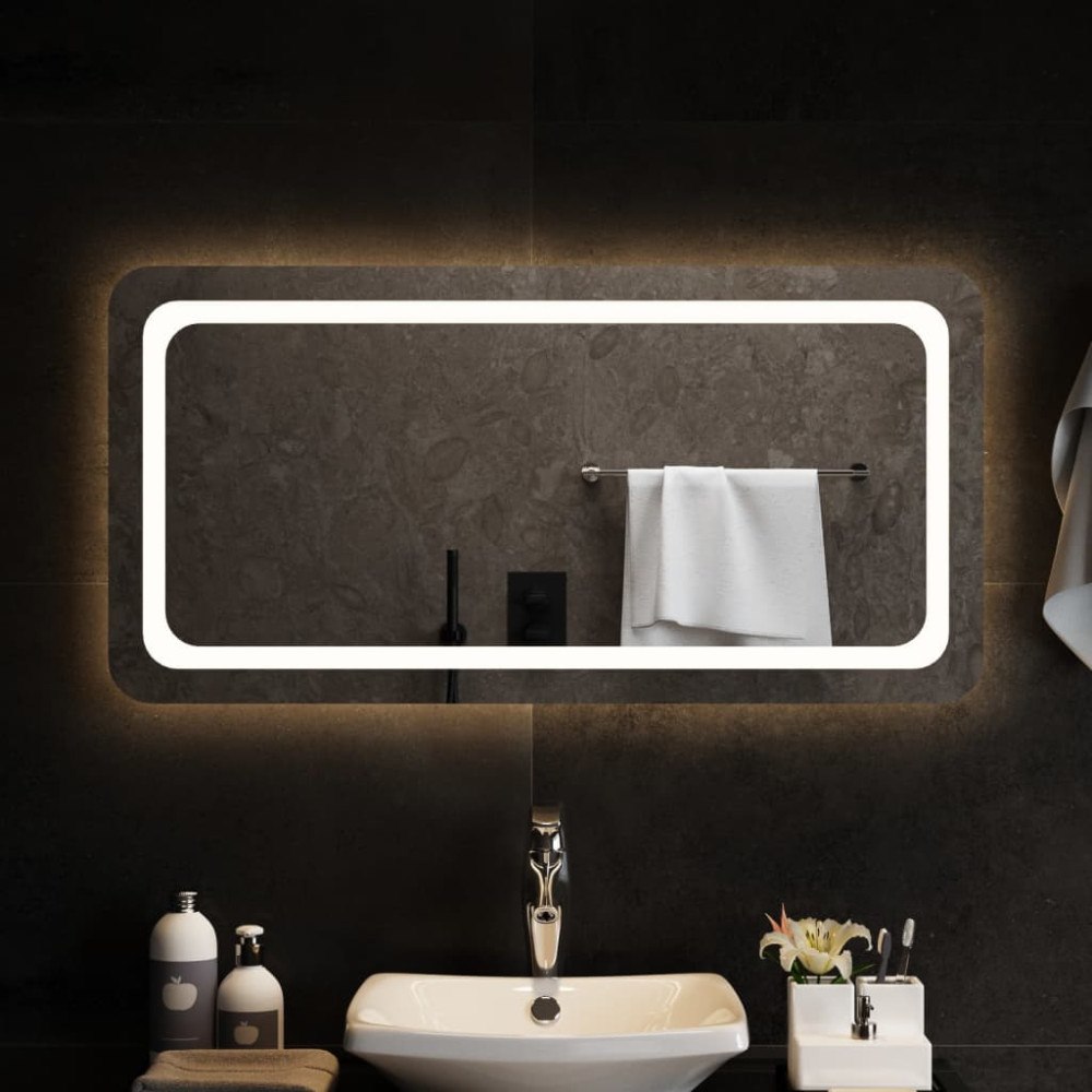 vidaXL Badrumsspegel LED 100x50 cm