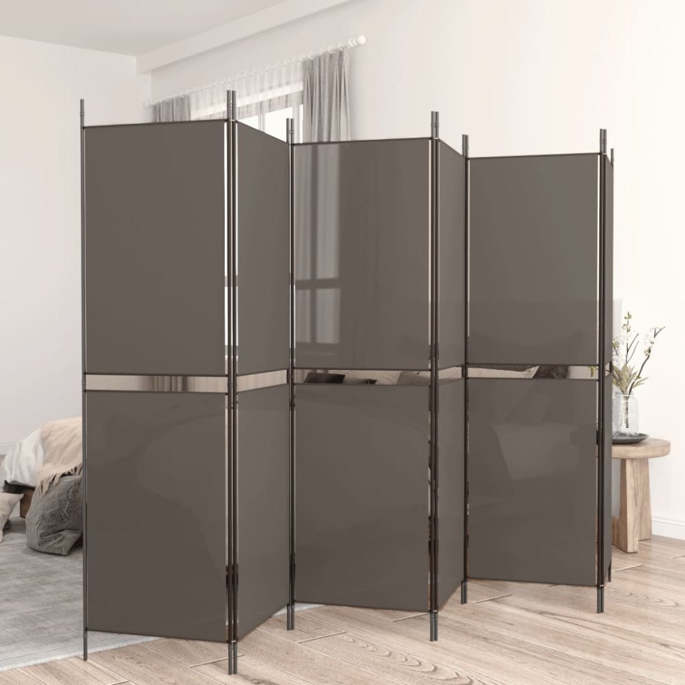 vidaXL Rumsavdelare 6 paneler antracit 300x220 cm tyg