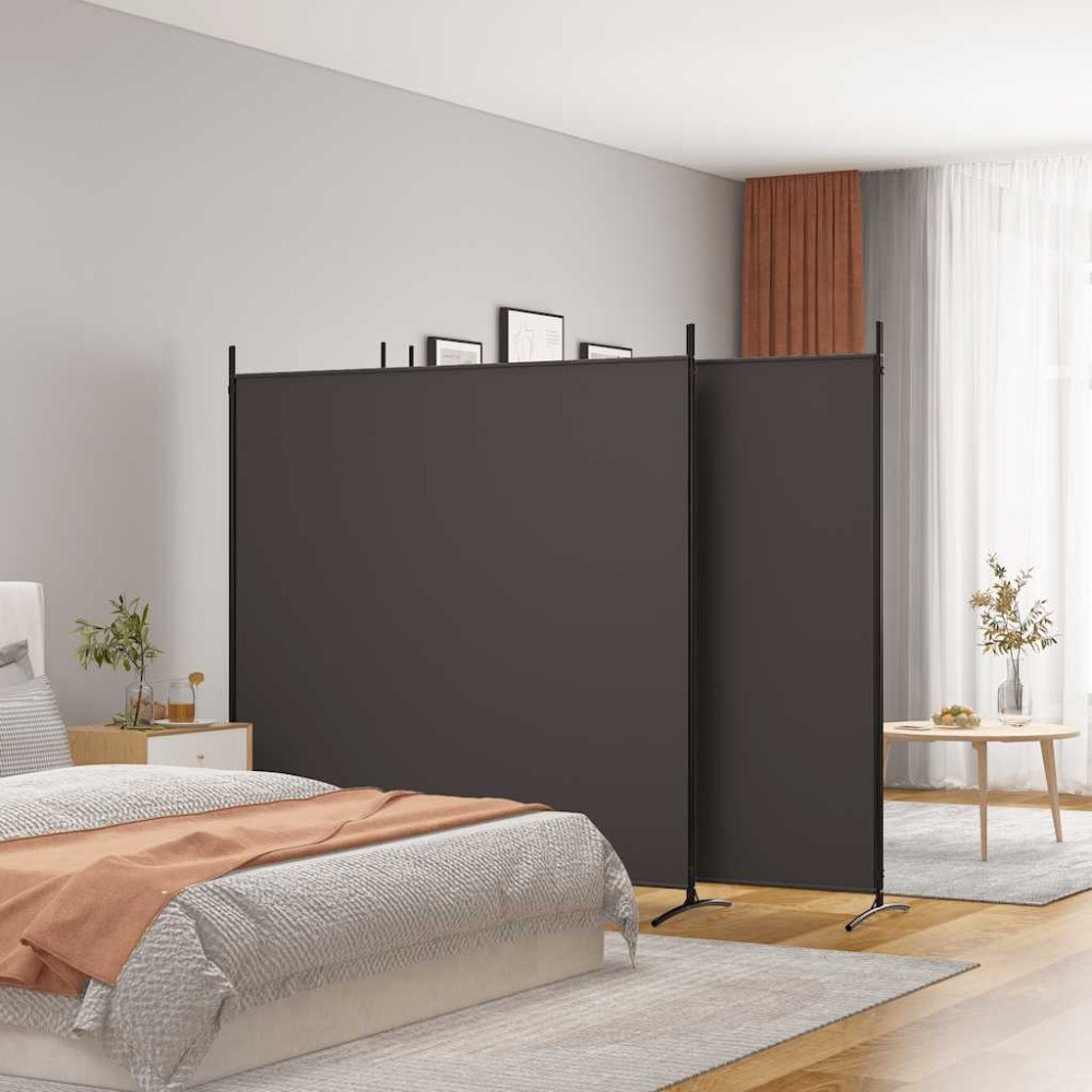 vidaXL Rumsavdelare 4 paneler brun 698x180 cm tyg