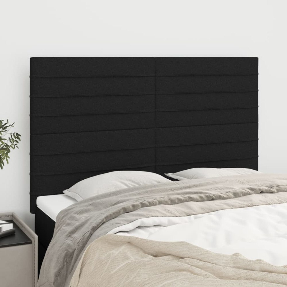 vidaXL Sänggavel svart 144x5x118/128 cm tyg