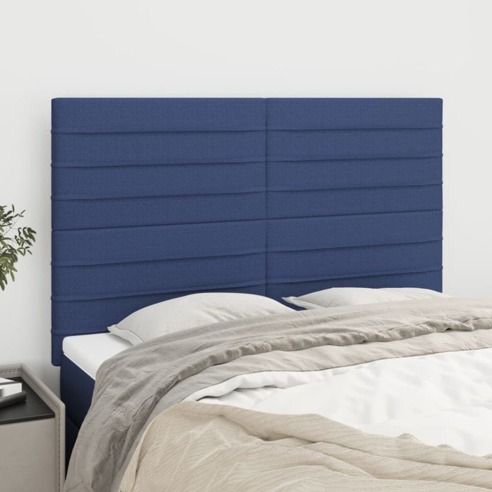 vidaXL Sänggavel blå 144x5x118/128 cm tyg