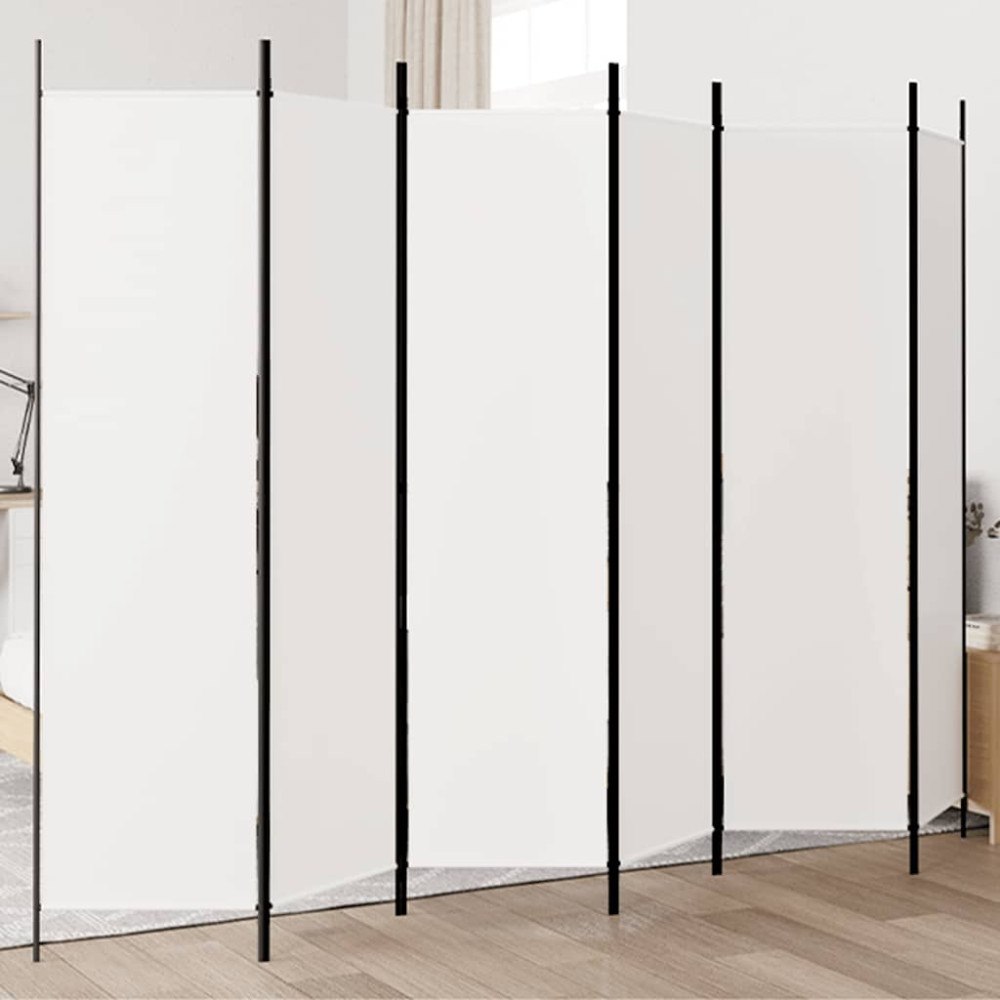 vidaXL Rumsavdelare 6 paneler vit 300x200 cm tyg