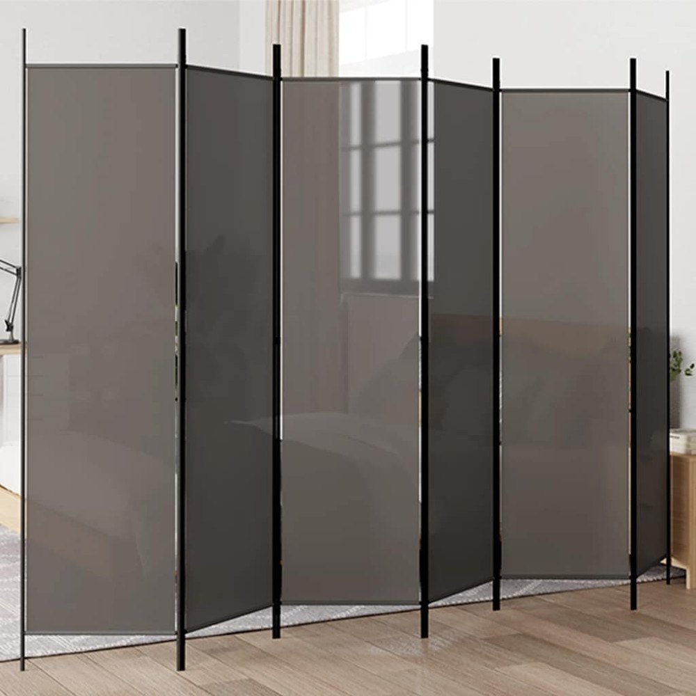 vidaXL Rumsavdelare 6 paneler antracit 300x200 cm tyg