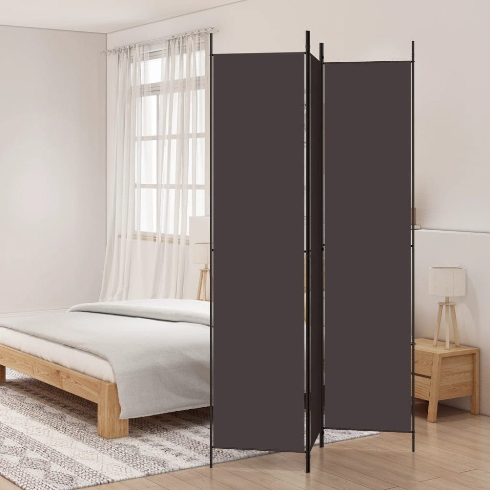 vidaXL Rumsavdelare 3 paneler 150x220 cm brun tyg