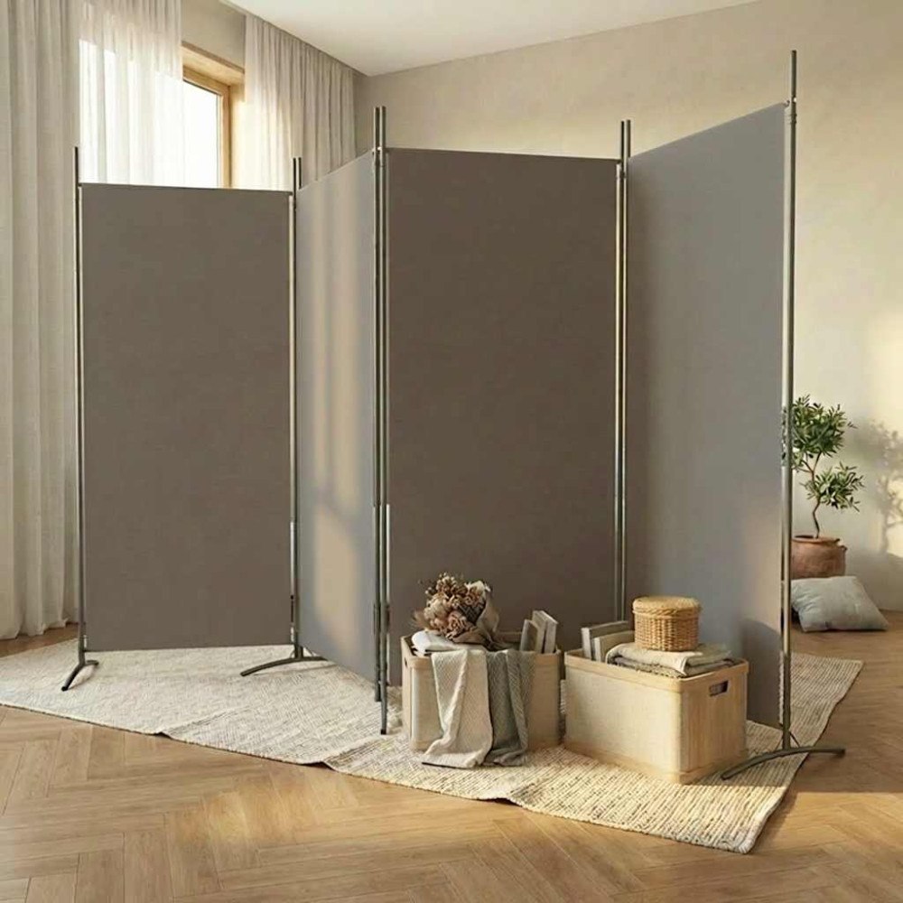vidaXL Rumsavdelare 4 paneler antracit 346x180 cm tyg