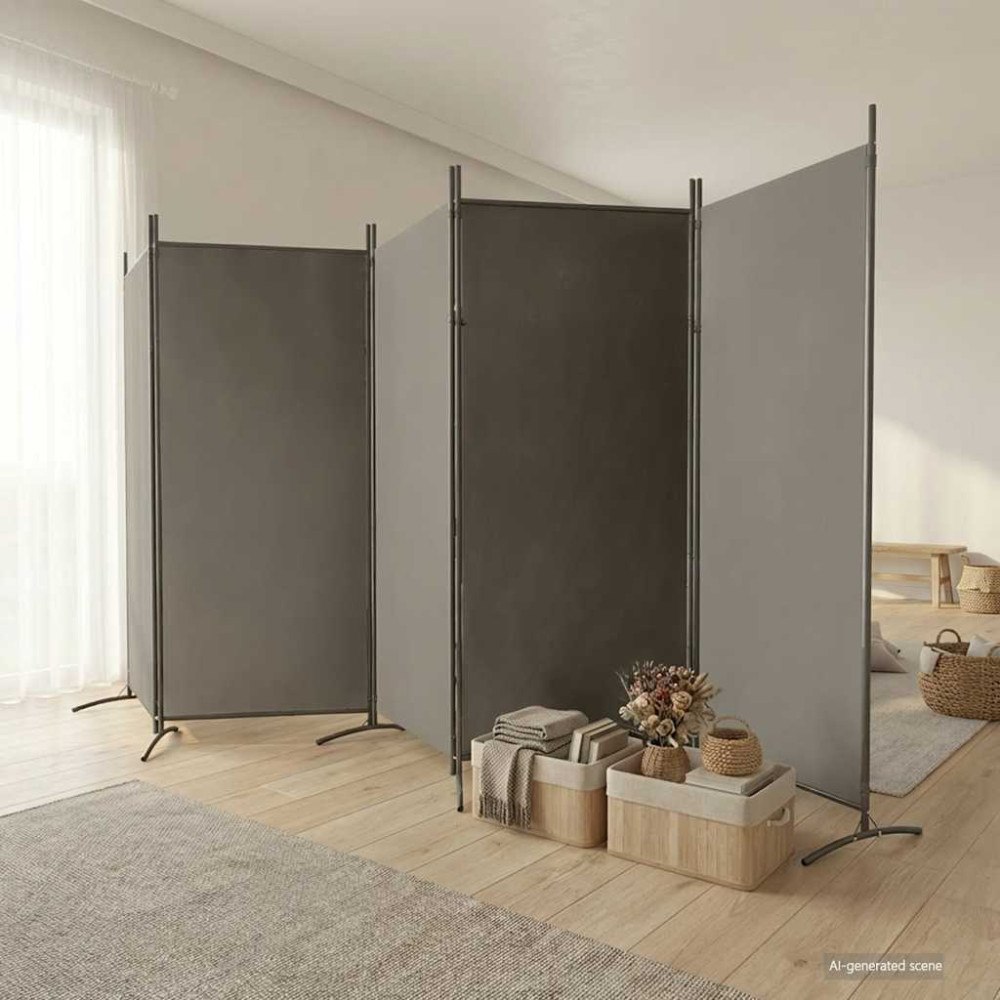 vidaXL Rumsavdelare 5 paneler antracit 433x180 cm tyg