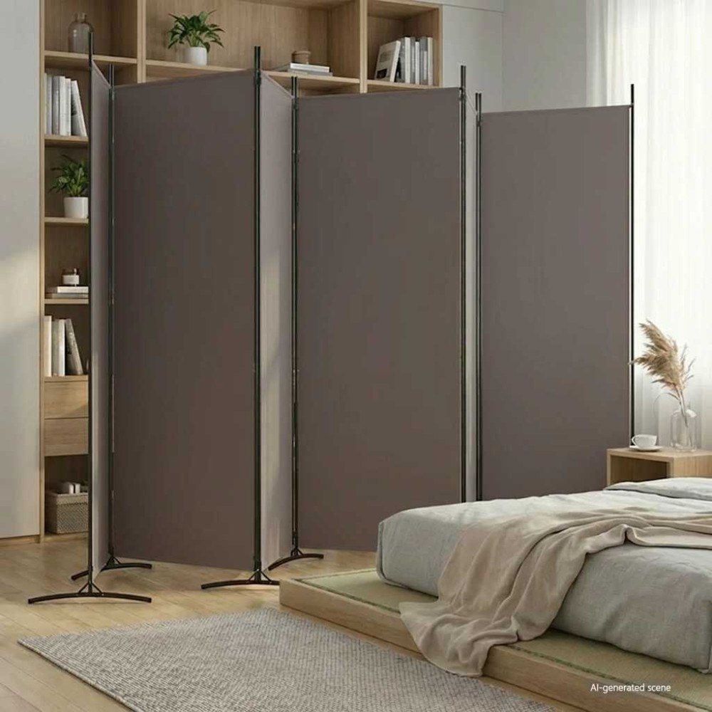 vidaXL Rumsavdelare 6 paneler antracit 520x180 cm tyg