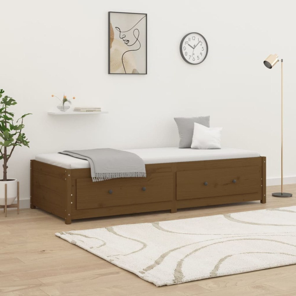 vidaXL Dagbädd honungsbrun 90x200 cm massiv furu