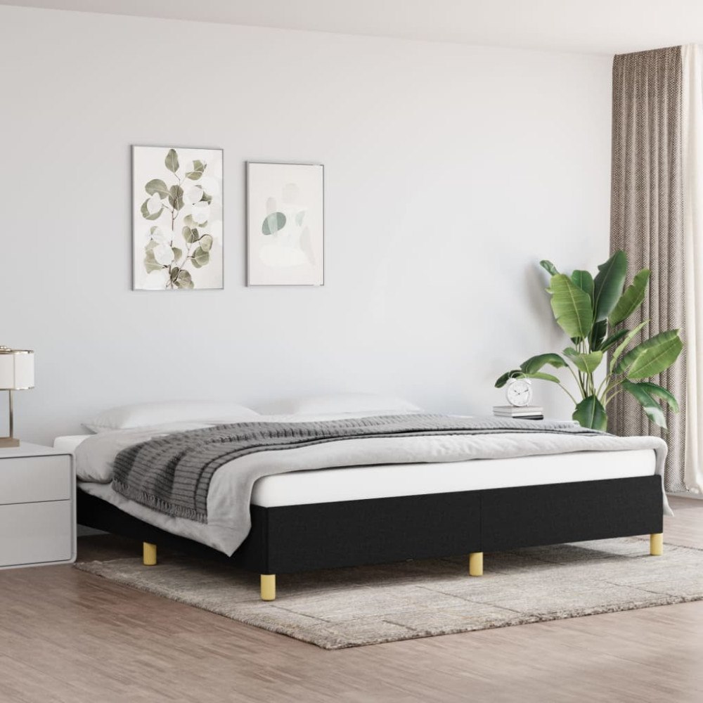 vidaXL Sängram utan madrass svart 200x200 cm tyg