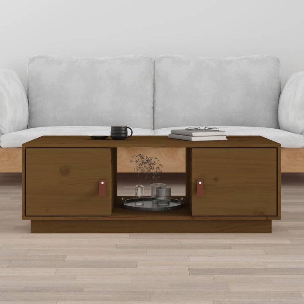 vidaXL Soffbord honungsbrun 100x50x35 cm massiv furu