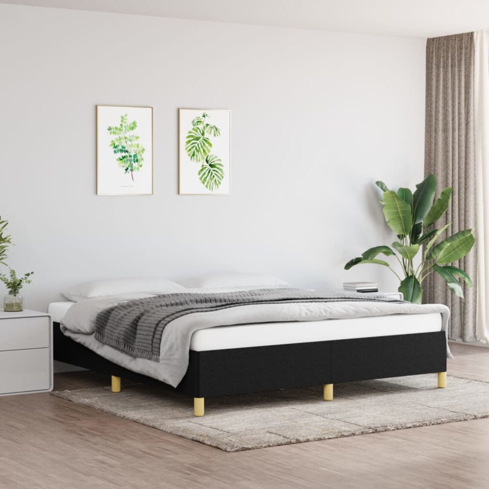 vidaXL Sängram utan madrass svart 180x200 cm tyg