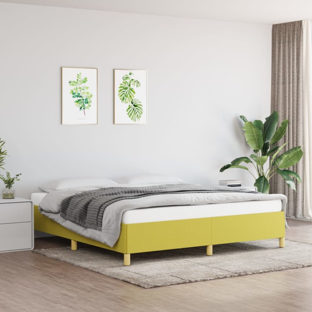 vidaXL Sängram utan madrass grön 180x200 cm tyg