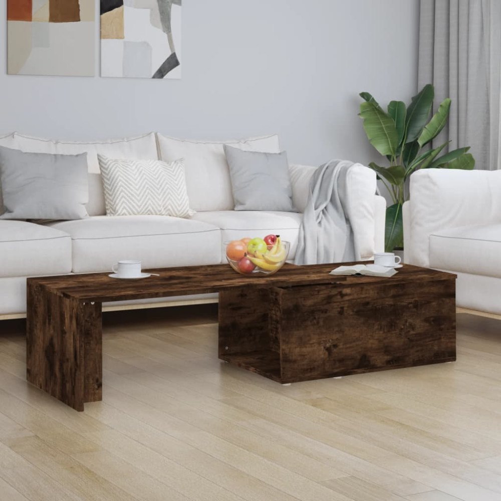vidaXL Soffbord rökfärgad ek 150x50x35 cm konstruerat trä