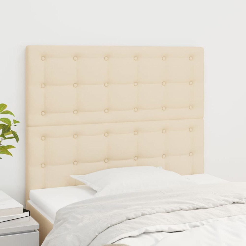 vidaXL Sänggavel creme 100x5x118/128 cm tyg