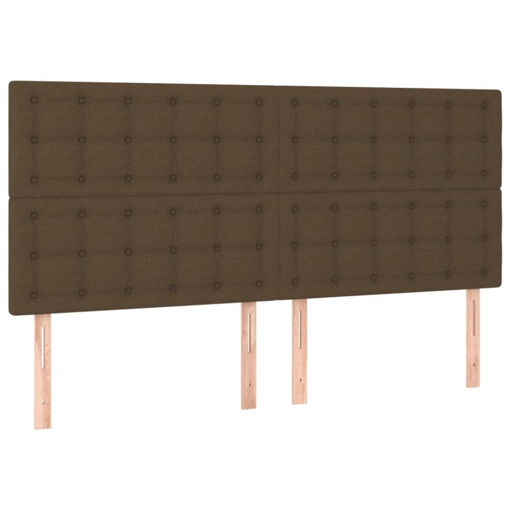 vidaXL Sänggavel mörkbrun 160x5x118/128 cm tyg