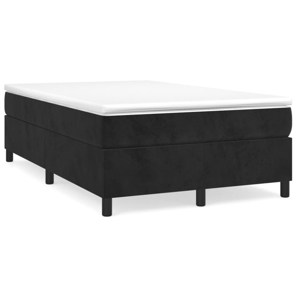 vidaXL Boxspring-sängram svart 120x200 cm sammet
