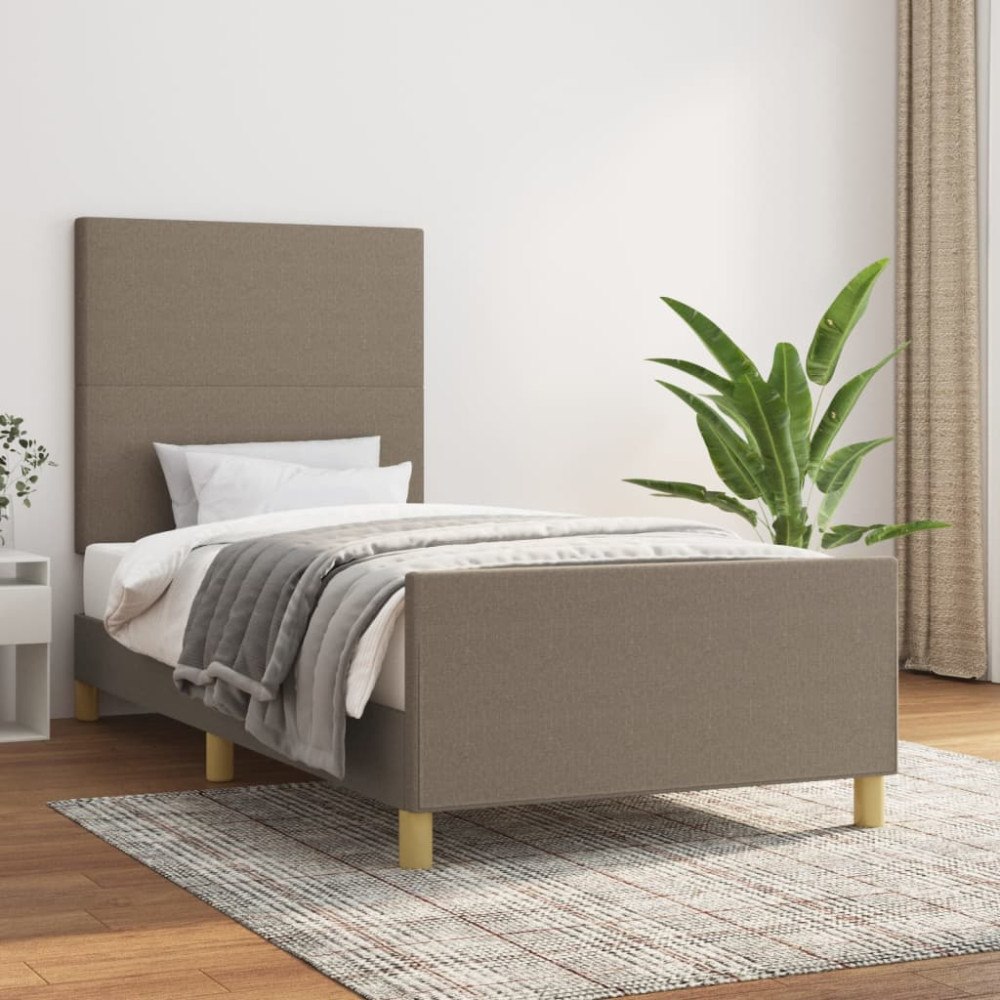 vidaXL Sängram utan madrass Taupe 80x200cm tyg