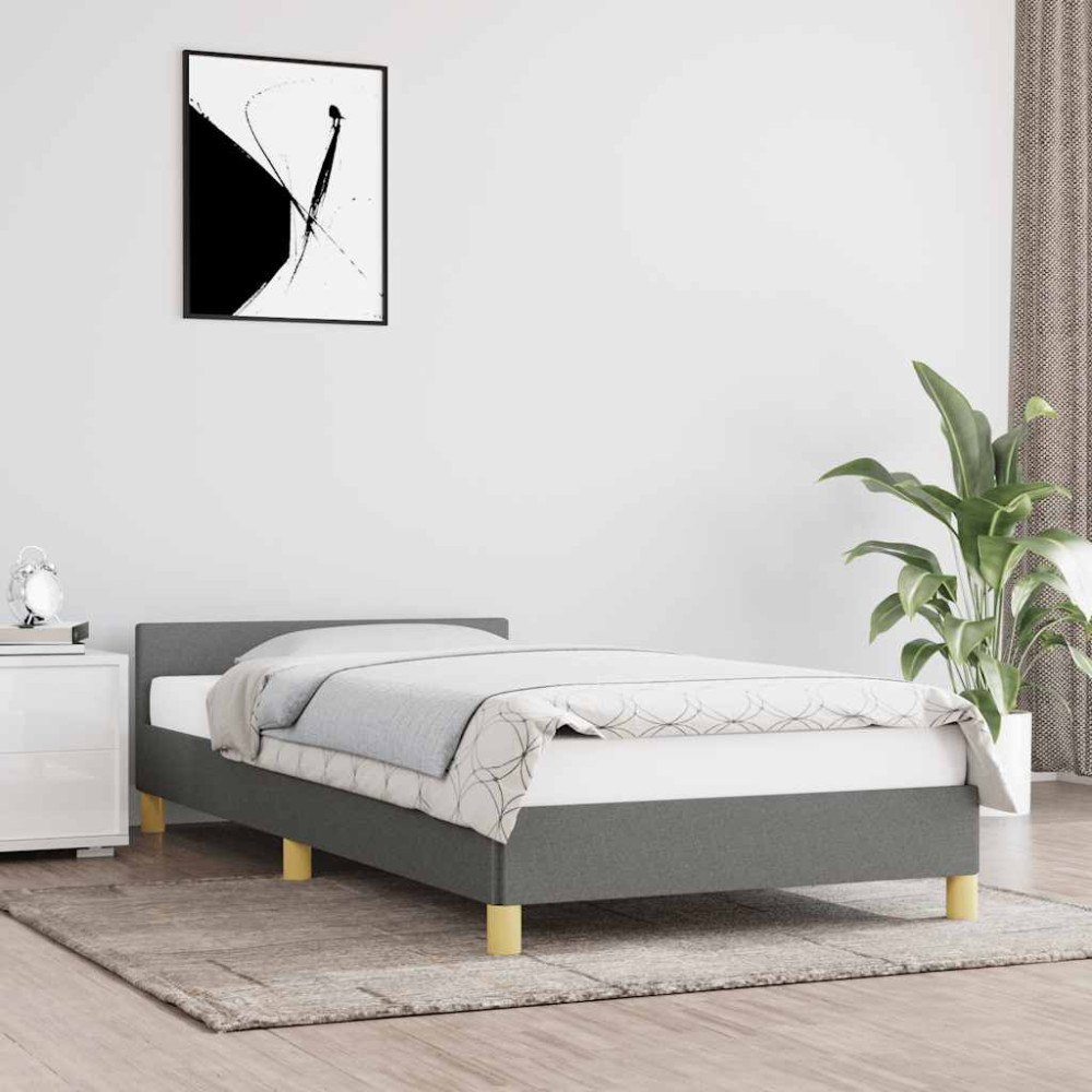 vidaXL Sängram utan madrass mörkgrå 80x200 cm tyg