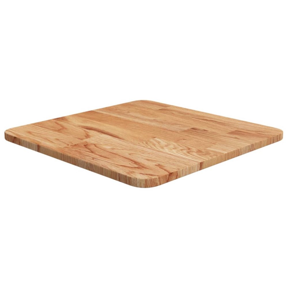 vidaXL Fyrkantig bordsskiva ljusbrun 40x40x1,5cm behandlad massiv ek