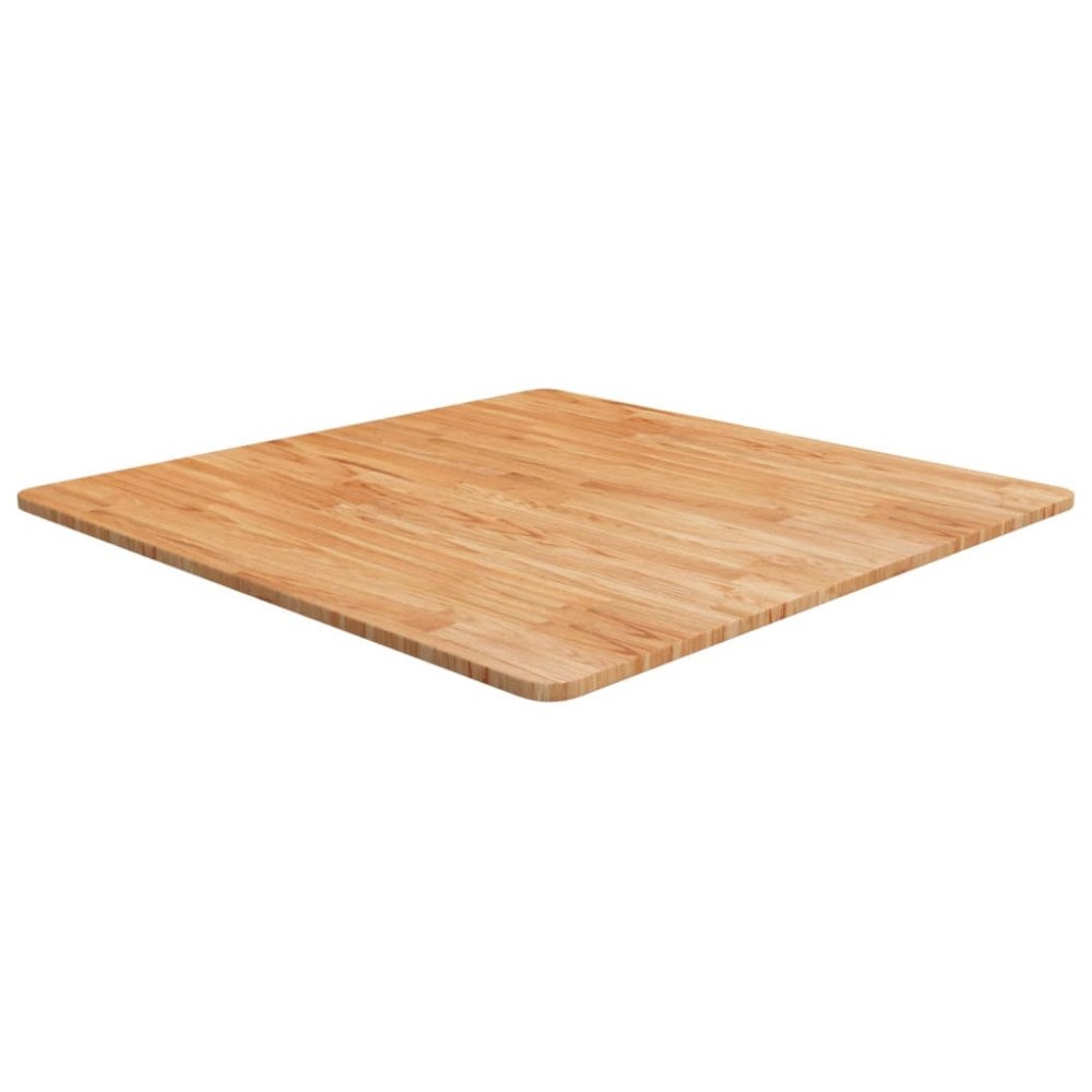 vidaXL Fyrkantig bordsskiva ljusbrun 80x80x1,5cm behandlad massiv ek