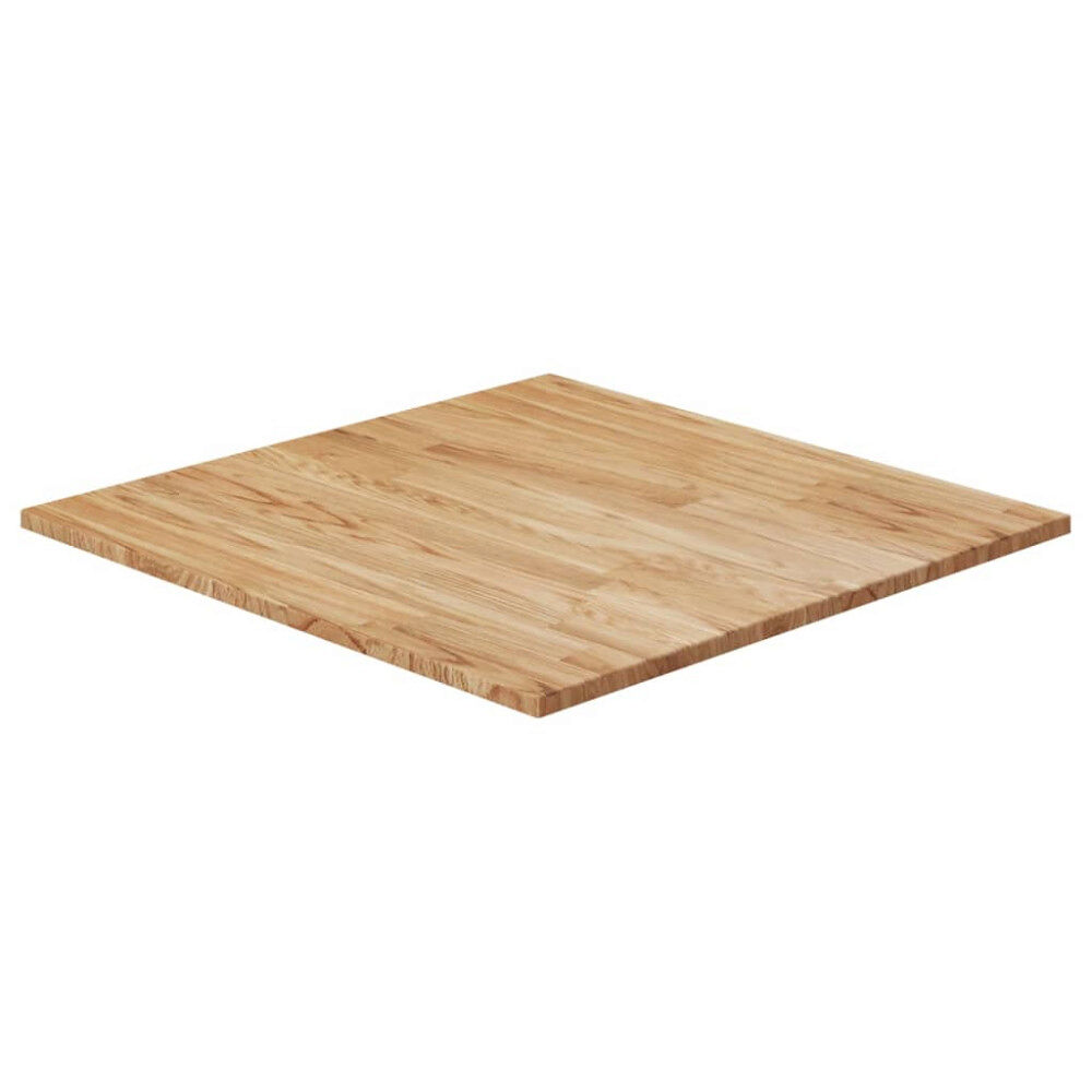 vidaXL Fyrkantig bordsskiva ljusbrun 90x90x1,5cm behandlad massiv ek