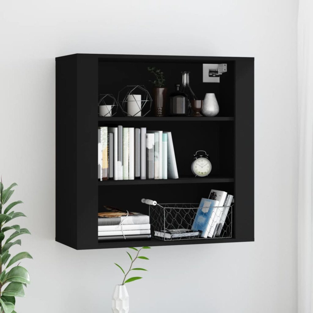 vidaXL Väggskåp svart 80x33x80 cm konstruerat trä