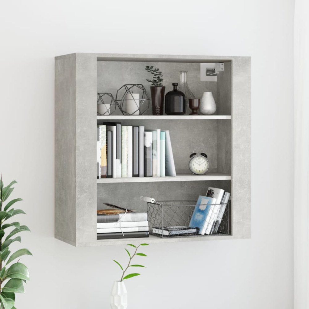 vidaXL Väggskåp betonggrå 80x33x80 cm konstruerat trä
