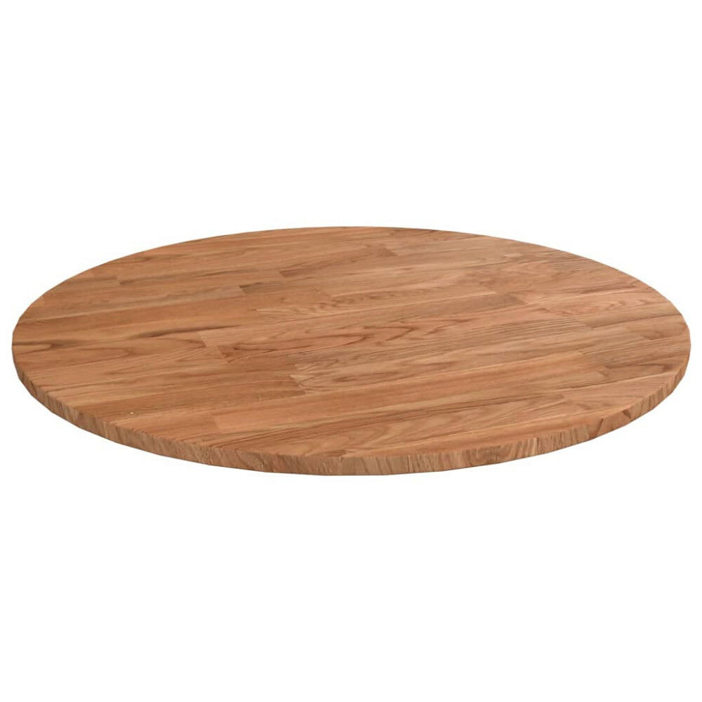 vidaXL Rund bordsskiva ljusbrun Ø40x1,5 cm behandlad massiv ek