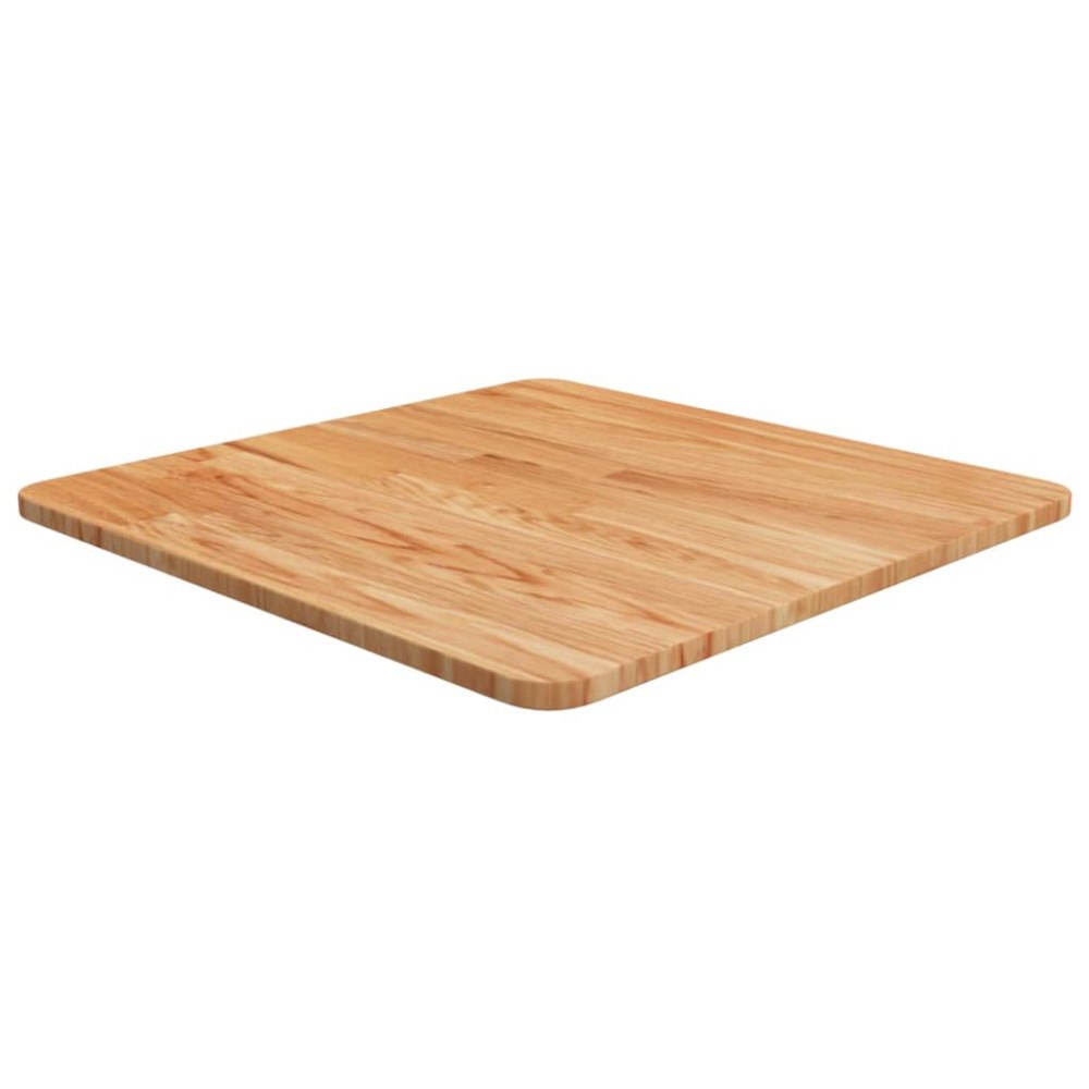 vidaXL Fyrkantig bordsskiva ljusbrun 50x50x1,5cm behandlad massiv ek