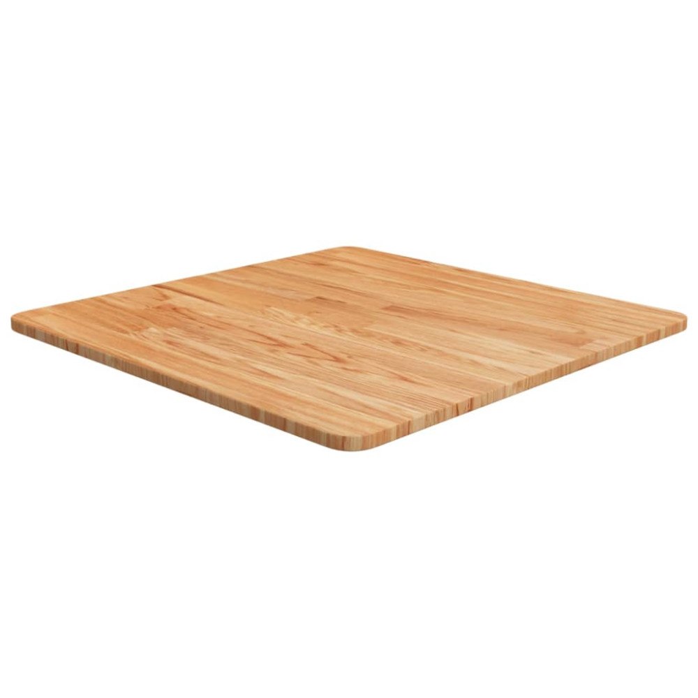 vidaXL Fyrkantig bordsskiva ljusbrun 60x60x1,5cm behandlad massiv ek
