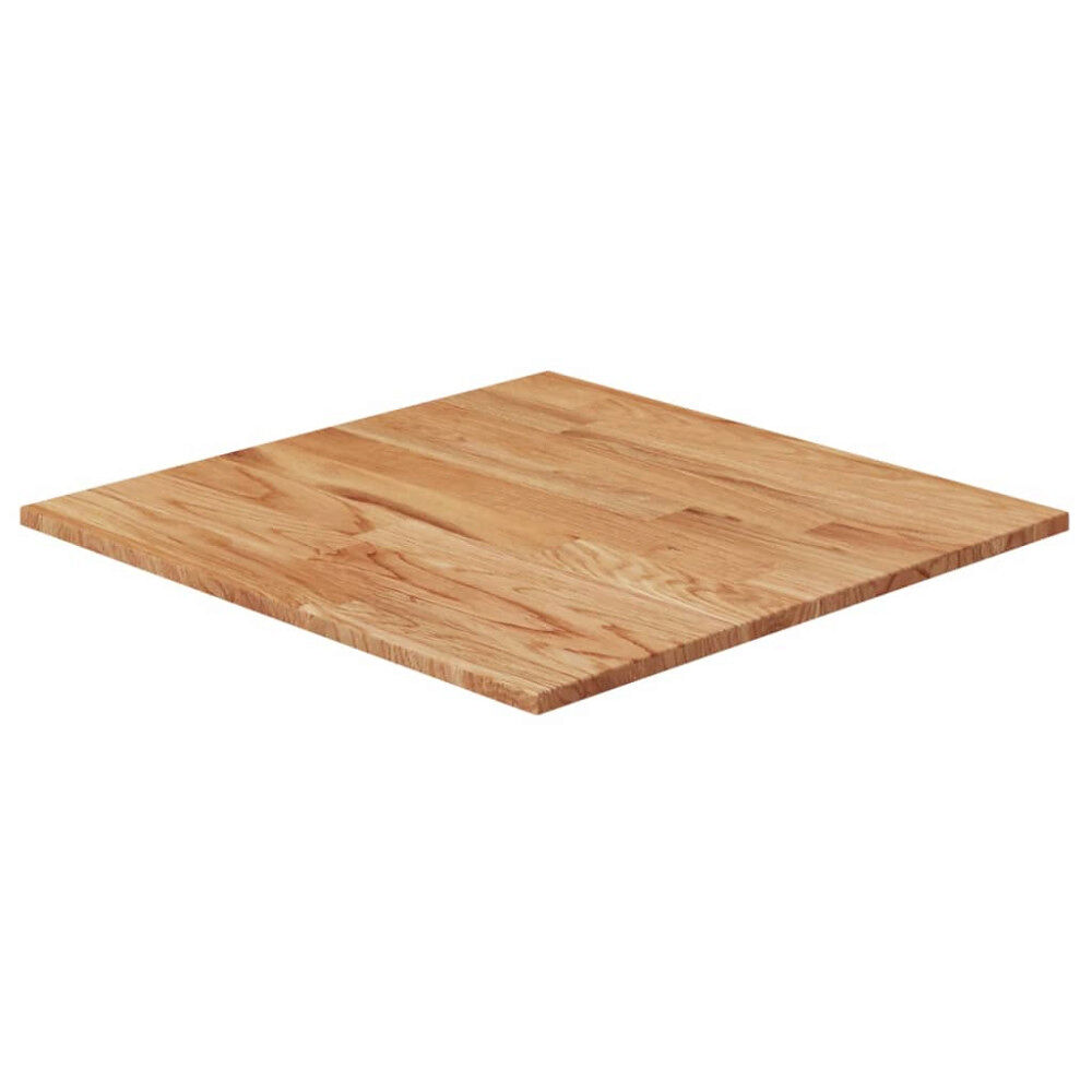 vidaXL Fyrkantig bordsskiva ljusbrun 60x60x1,5cm behandlad massiv ek
