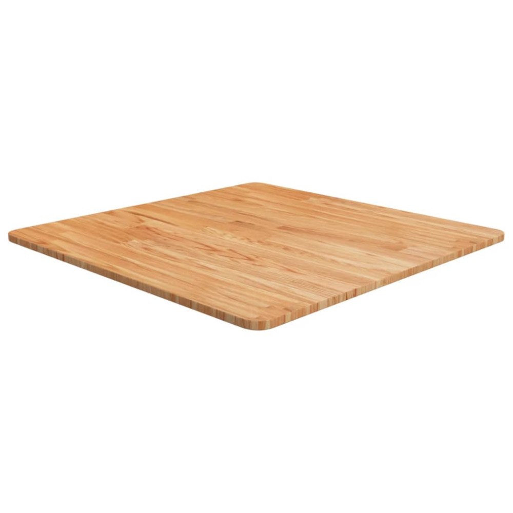 vidaXL Fyrkantig bordsskiva ljusbrun 70x70x1,5cm behandlad massiv ek