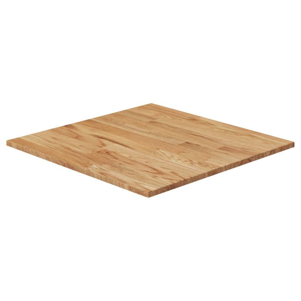 vidaXL Fyrkantig bordsskiva ljusbrun 70x70x1,5cm behandlad massiv ek