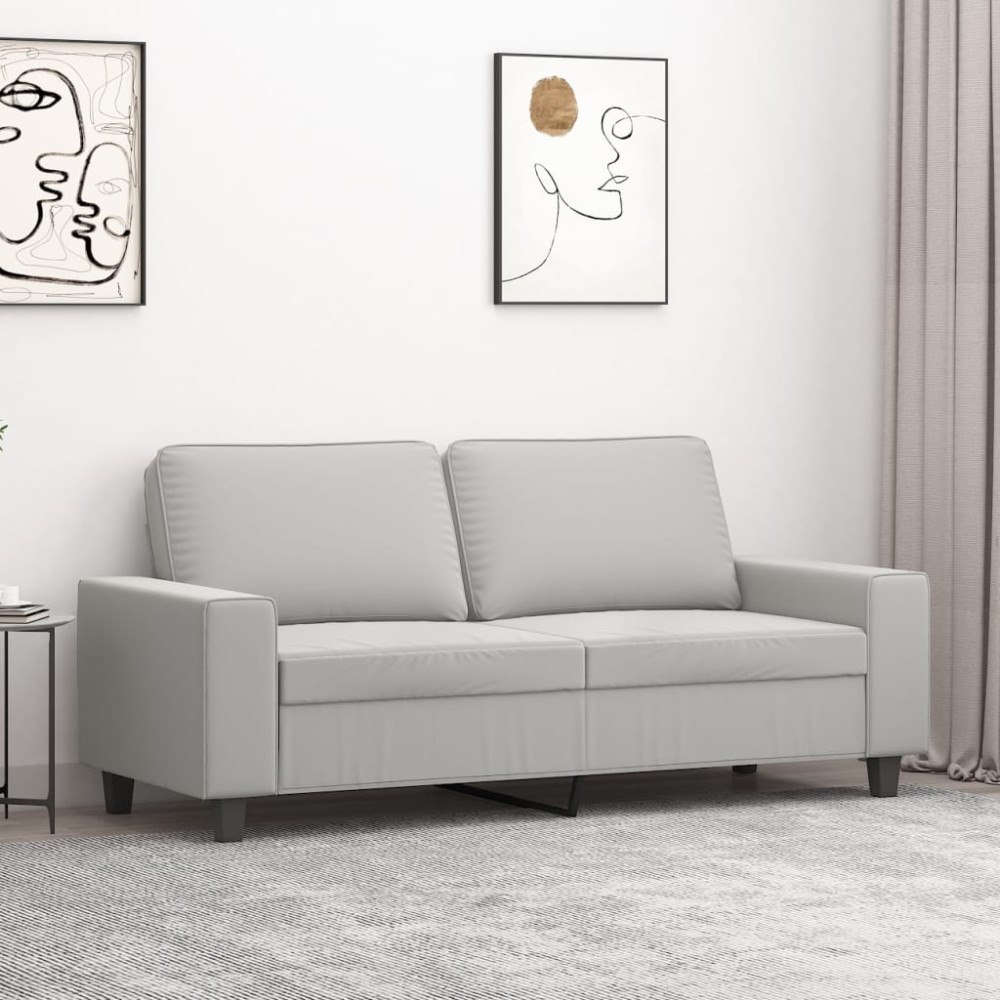 vidaXL 2-sitssoffa ljusgrå 140 cm mikrofibertyg