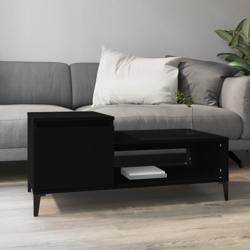 vidaXL Soffbord svart 100x50x45 cm konstruerat trä