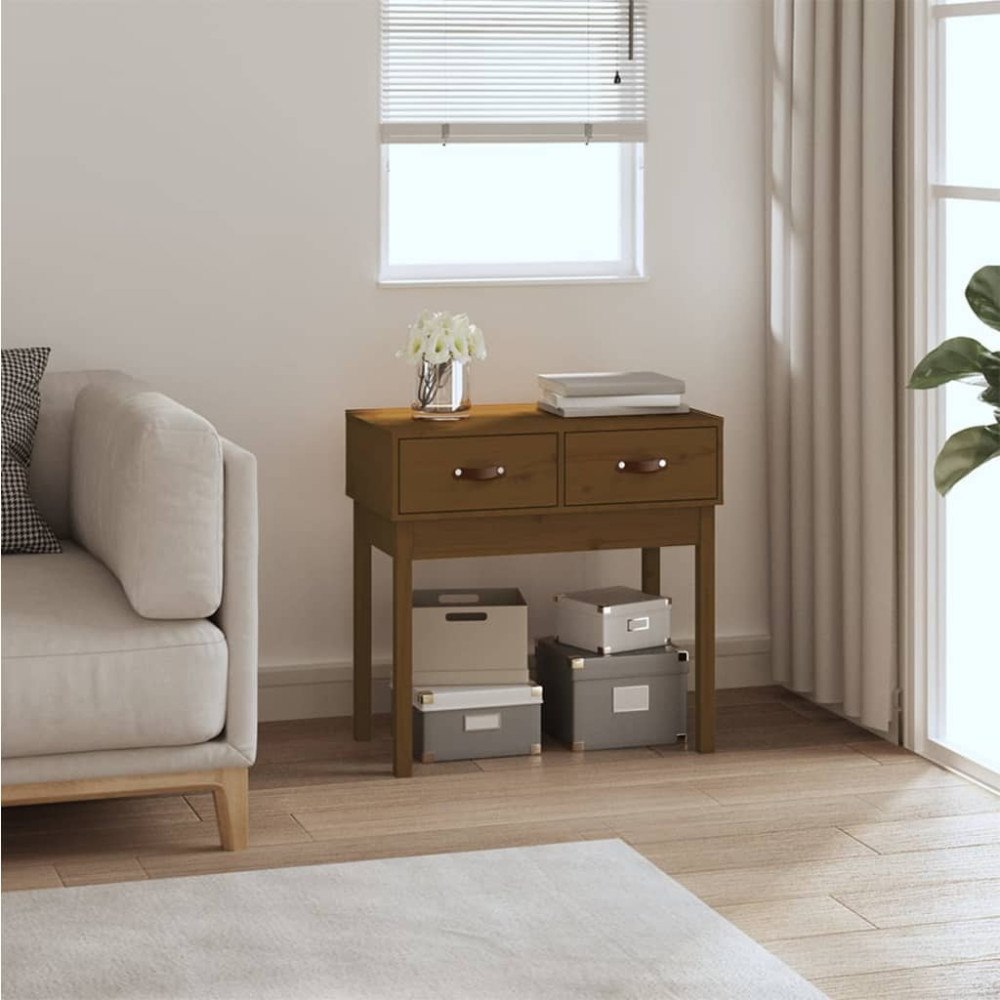 vidaXL Konsolbord honungsbrun 76,5x40x75 cm massiv furu