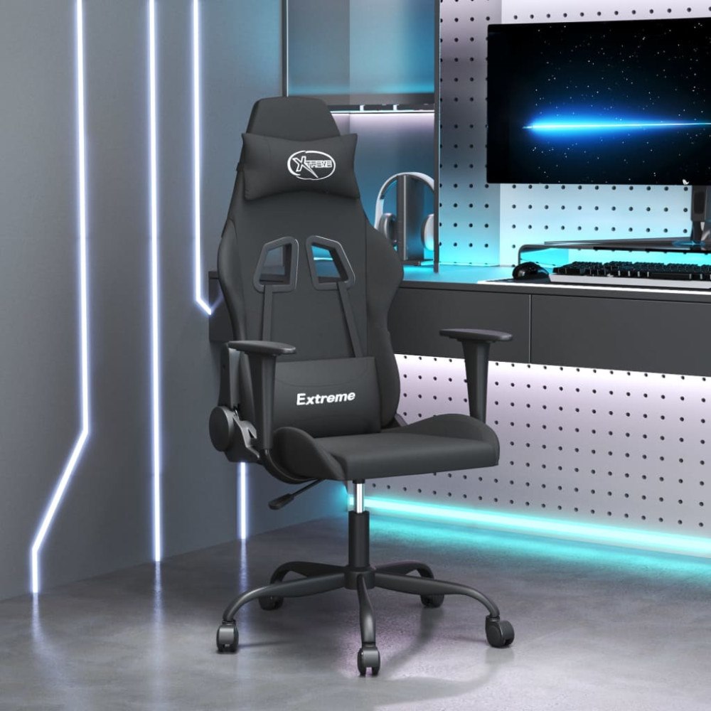 vidaXL Gamingstol svart tyg