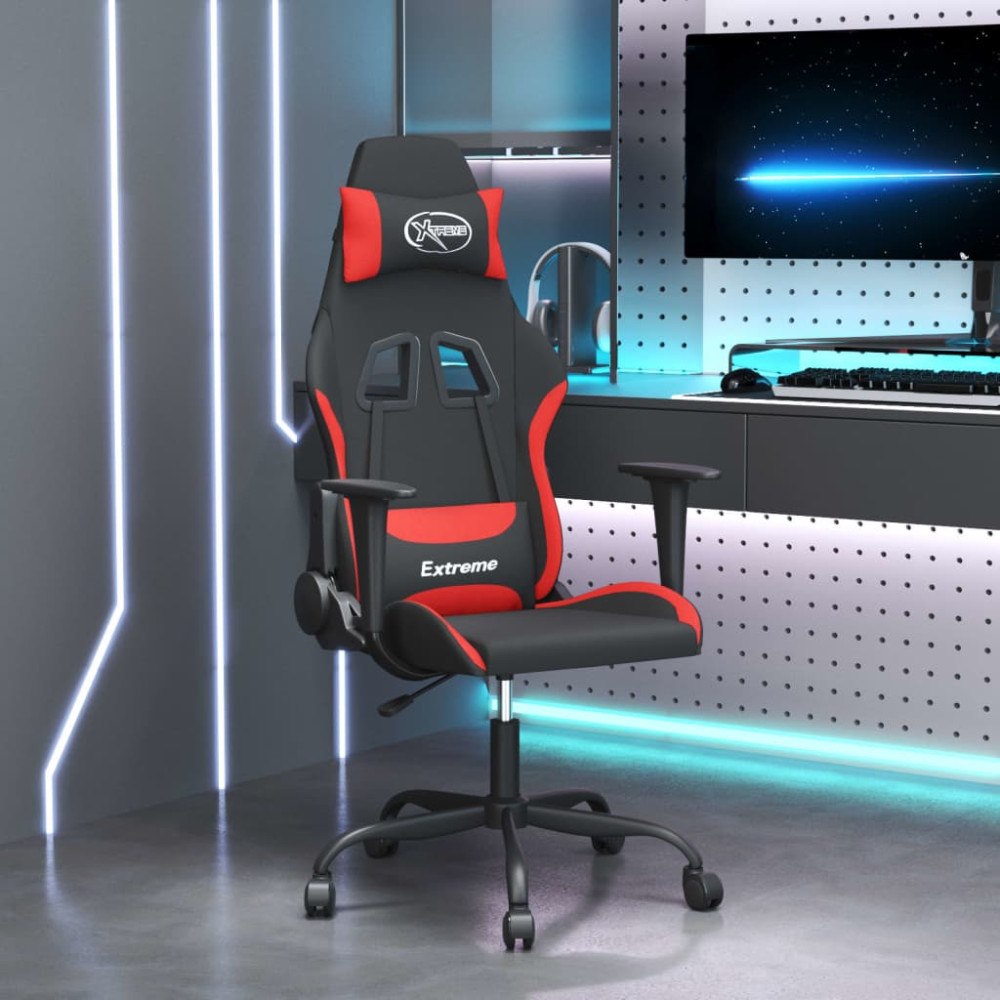 vidaXL Gamingstol svart och röd tyg