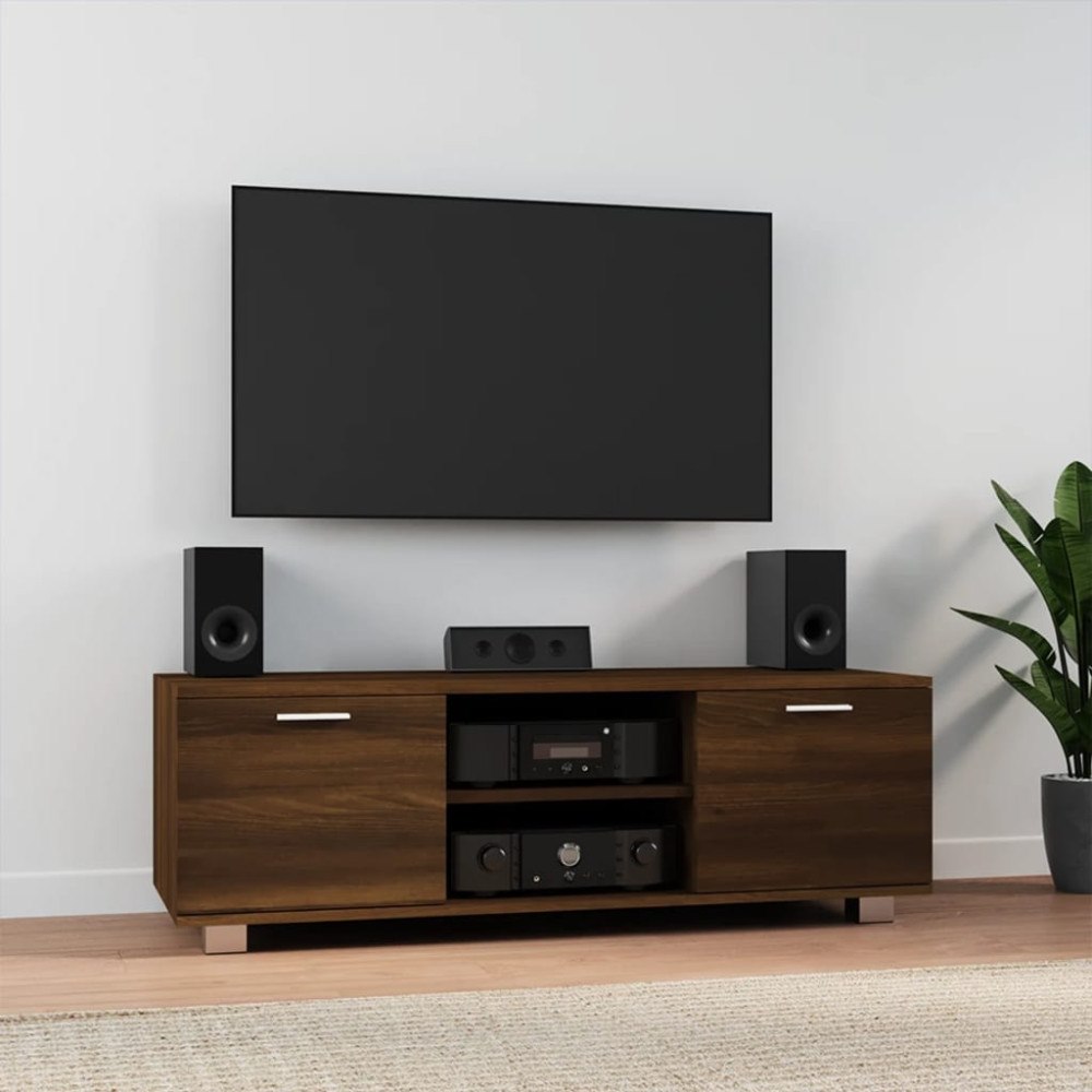 vidaXL Tv-bänk brun ek 120x40,5x35 cm konstruerat trä