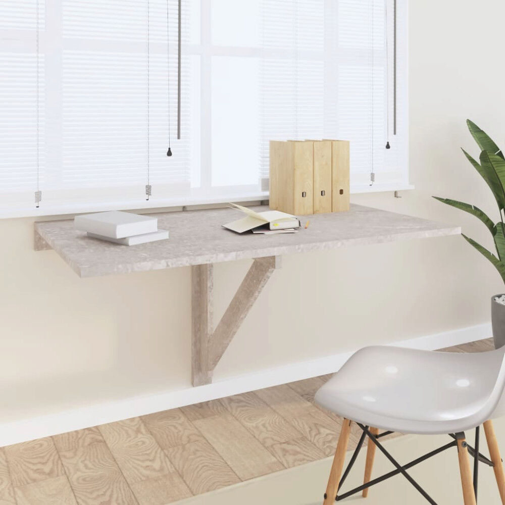vidaXL Väggbord betonggrå 100x60x56 cm konstruerat trä