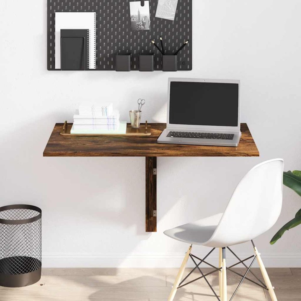 vidaXL Väggbord rökfärgad ek 100x60x56 cm konstruerat trä