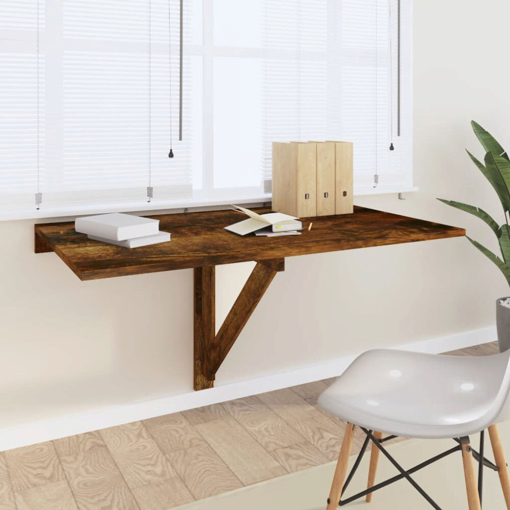 vidaXL Väggbord rökfärgad ek 100x60x56 cm konstruerat trä