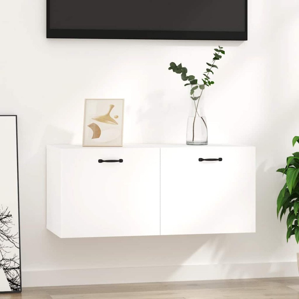 vidaXL Väggskåp vit högglans 80x36,5x35 cm konstruerat trä